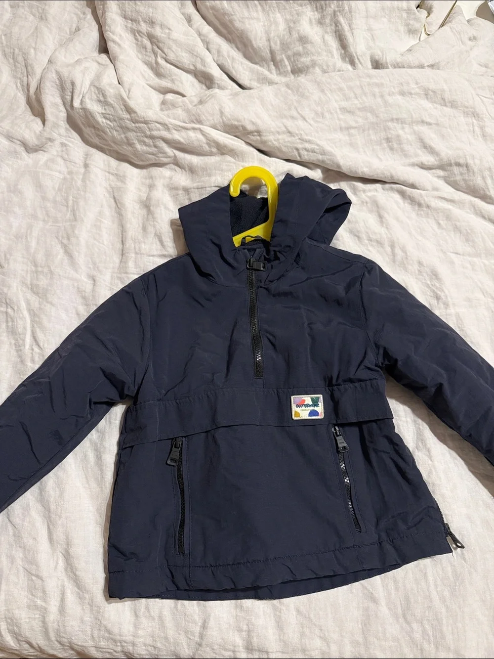 Zara kids Navy Hooded Anorak Jacket with Front Pouch